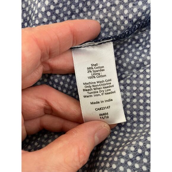 Talbots Petite Woman 18WP Blue White Polka Dot Pleated A-Line Dress - Picture 5 of 5